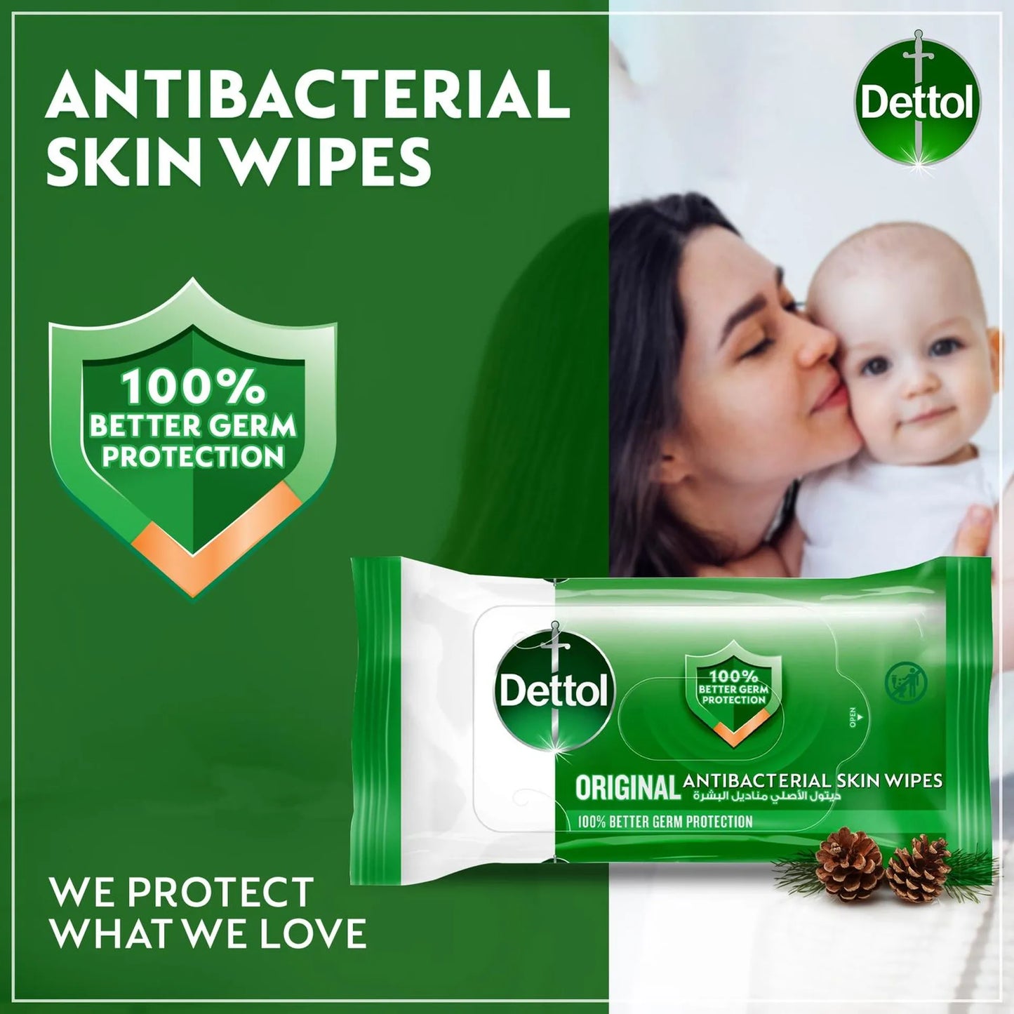 Dettol Original Antibacterial Skin Wipes - alcohol free 10 wipes