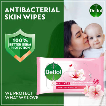 Dettol Skin Care Antibacterial Wipes - alcohol free 10 wipes