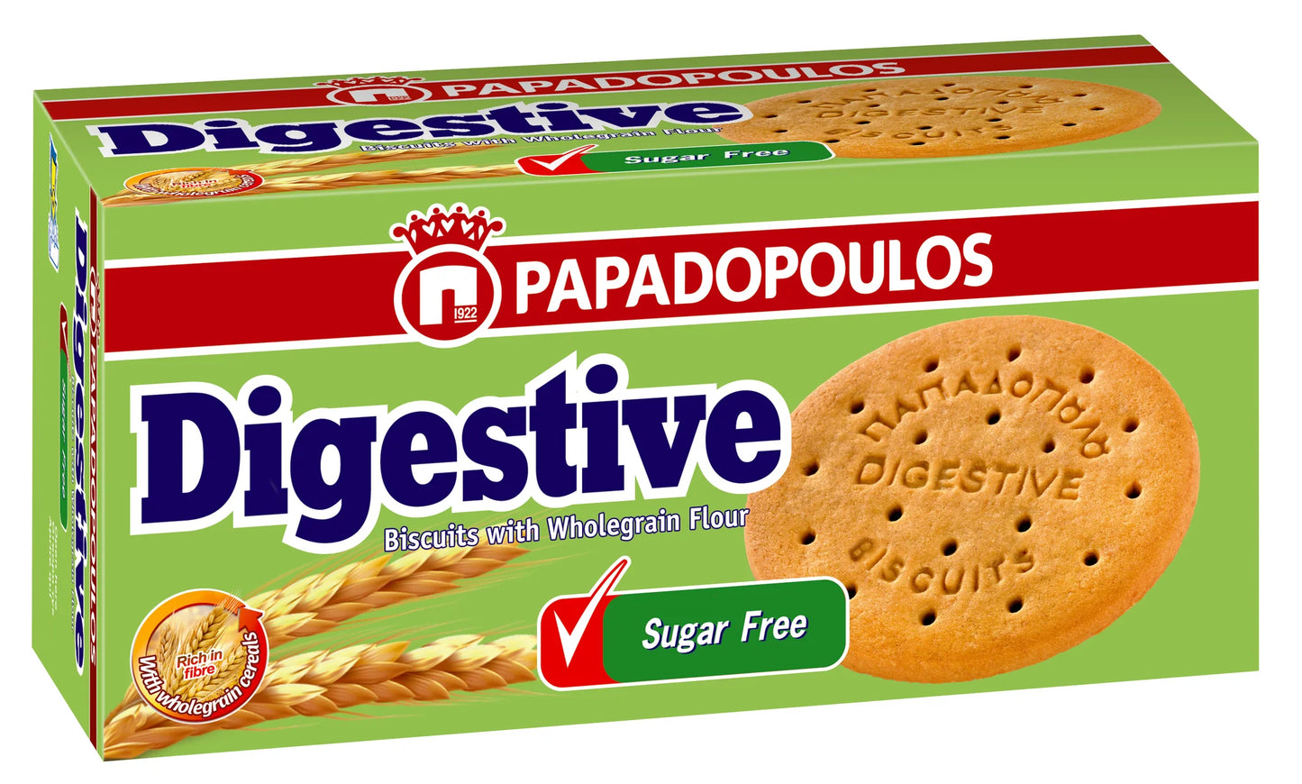 Digestive Wholegrain Digestive Sugar Free Biscuits 250 gr