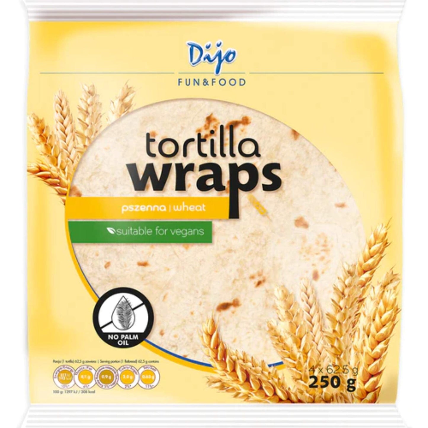 Dijo Tortilla Wraps with Tomato and Bell Pepper 4 Pieces 250 gr