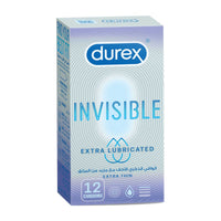 Durex Invisible Extra Thin & Extra Lubricated Condoms 12 per pack