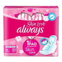 Always Cotton Skin Love Sanitary Pads Large Thick Pads 30's
