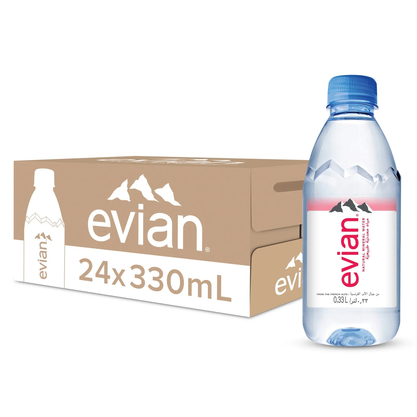 Evian Natural Mineral Water 24x330 ml