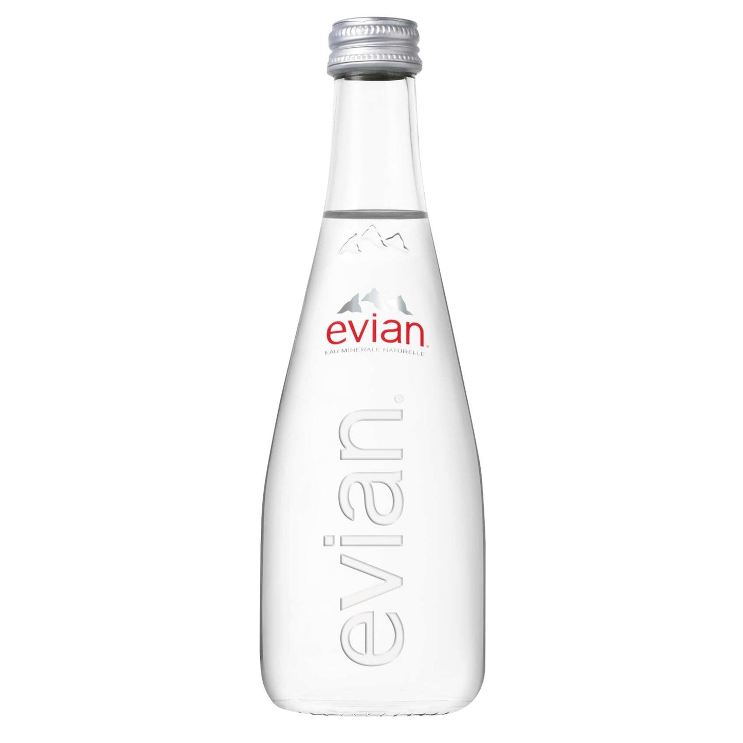 Evian Natural Mineral Water Glass Bottle 330ml