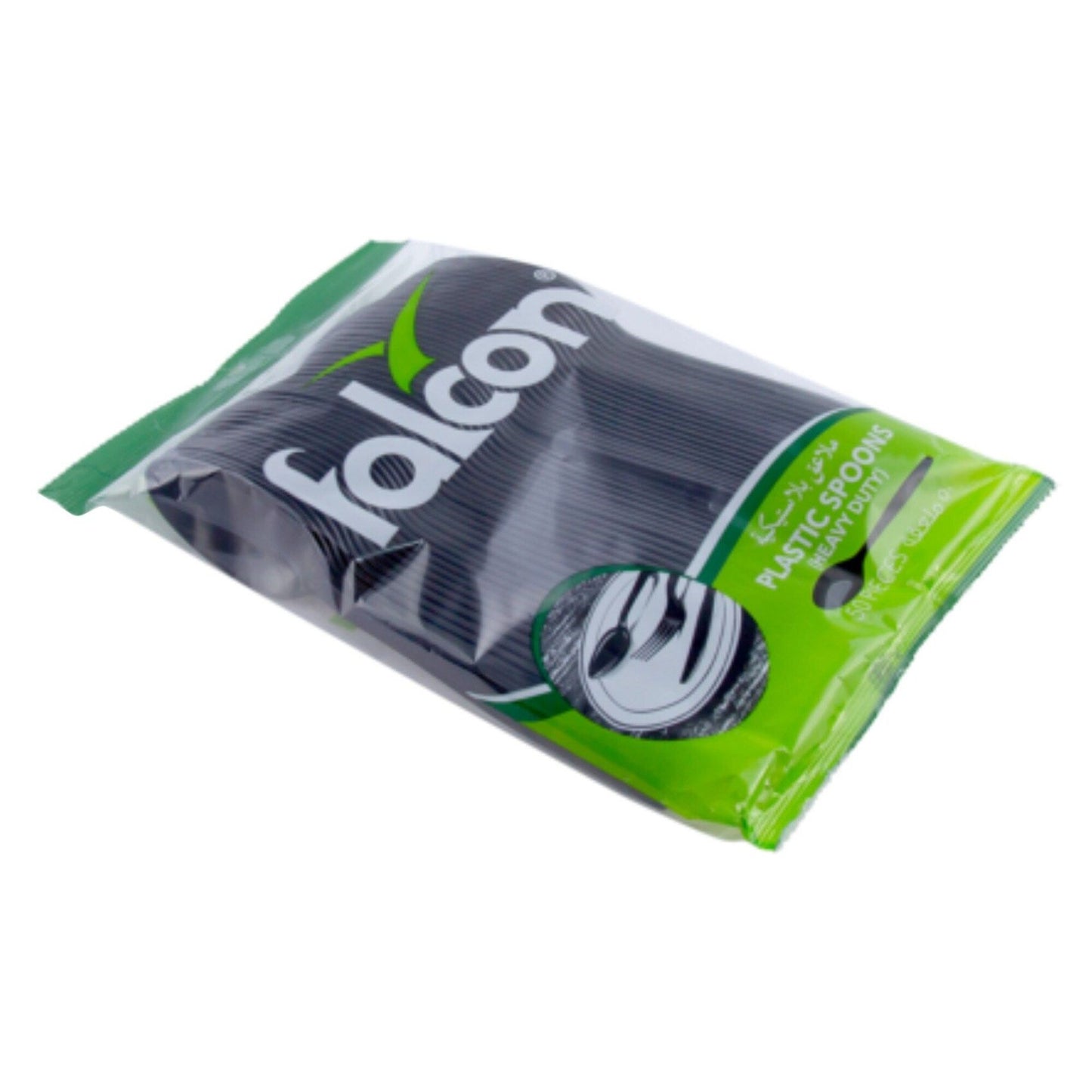 Falcon Heavy Duty Black Disposable Plastic Spoons 50 per pack