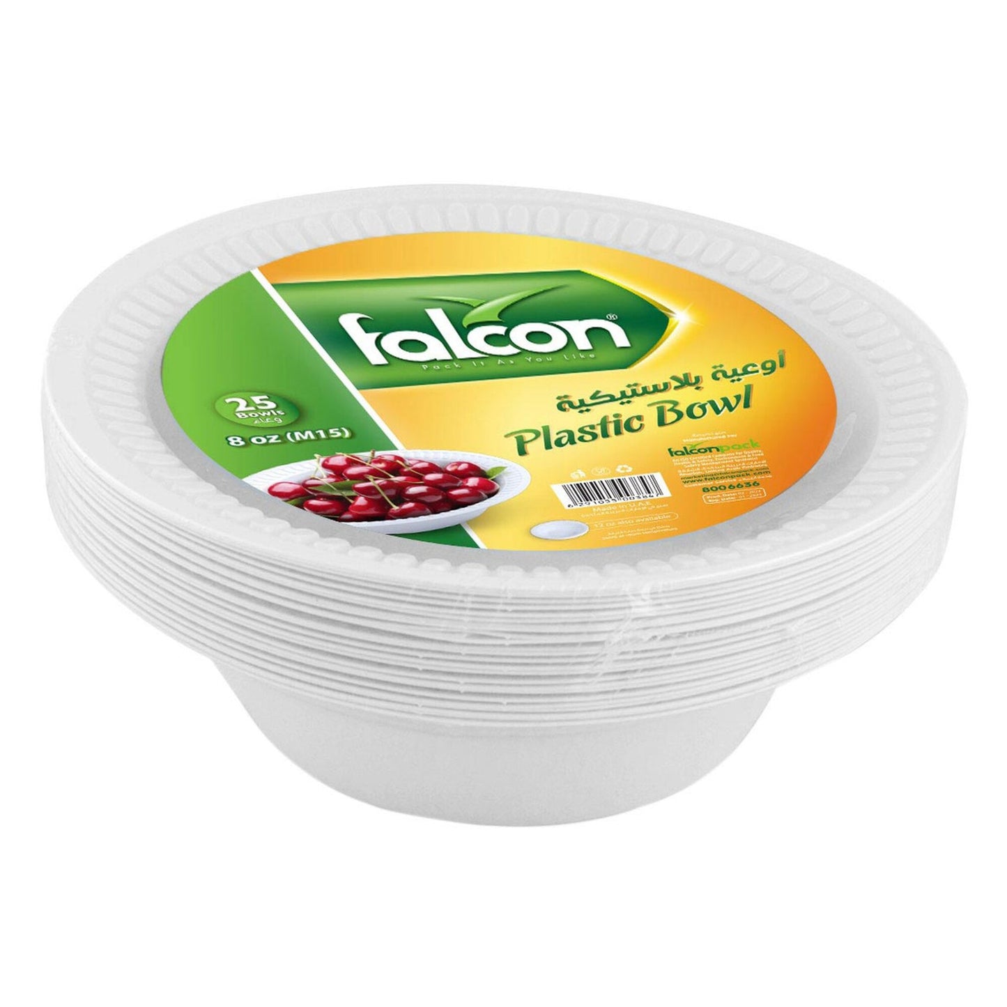 Falcon White 12oz Disposable Plastic Bowls 25 per pack