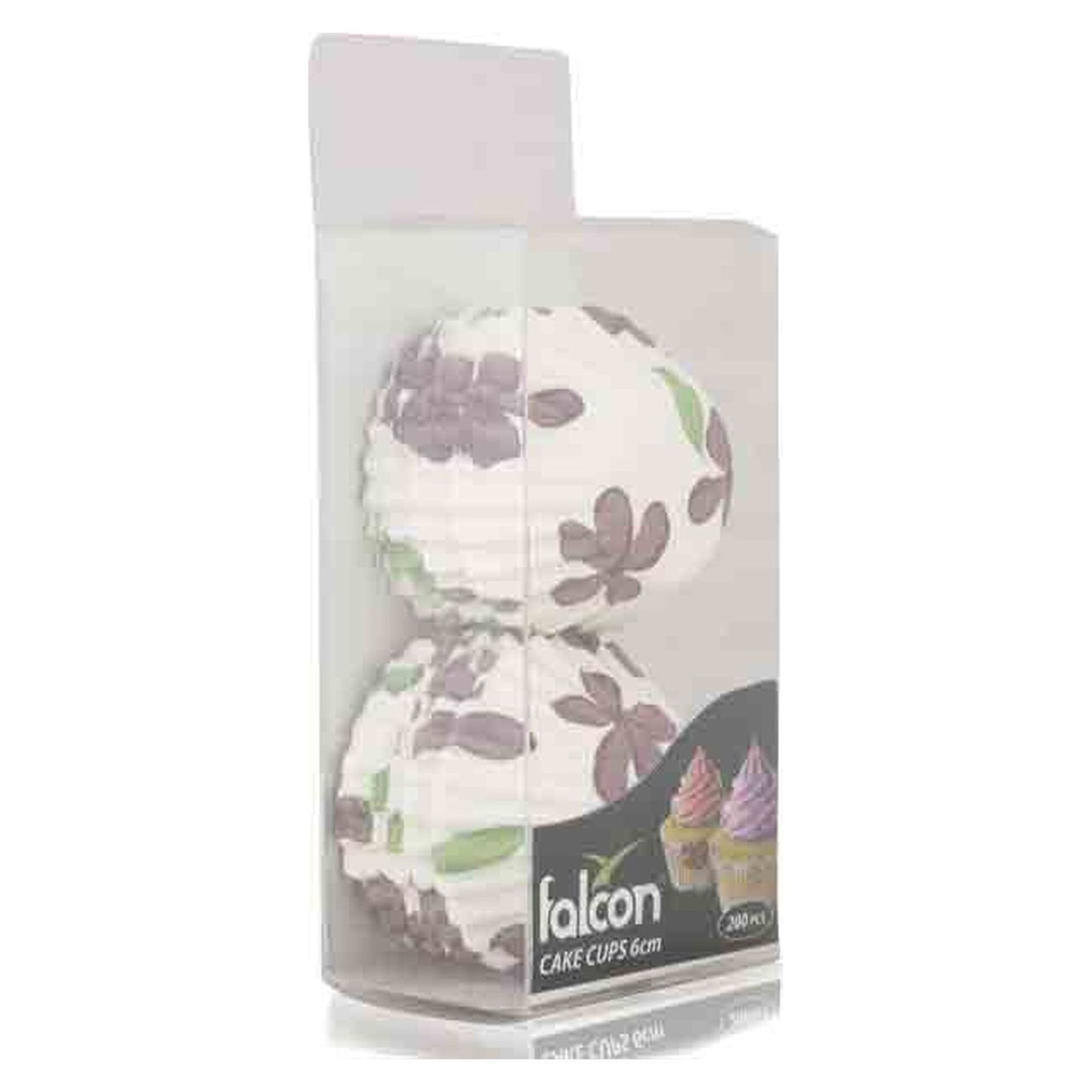 Falcon White Floral Print 6cm Cupcake Cases 200 per pack