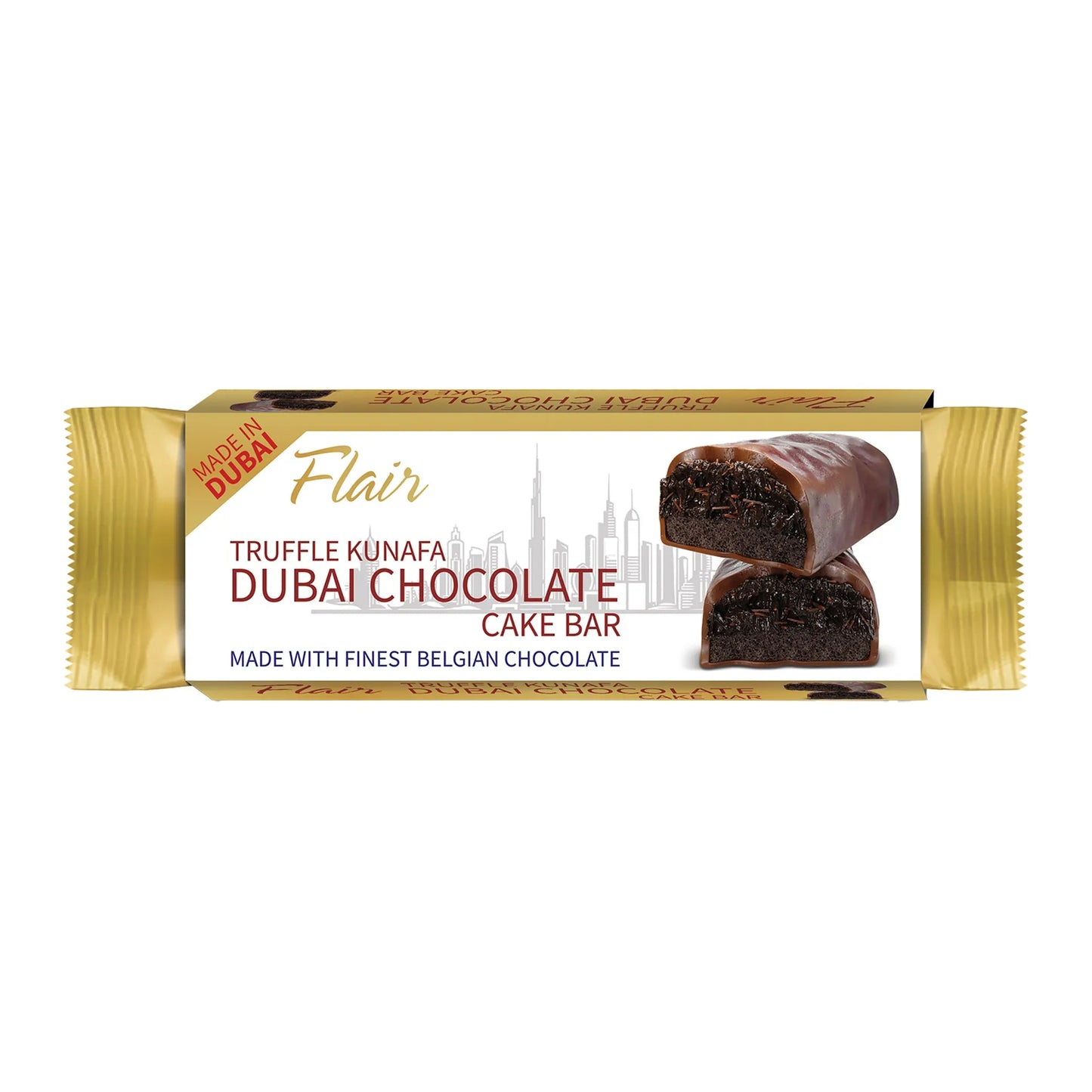 Flair Belgian Chocolate Cake Bar Filled with Truffle & Hazelnut 40 gr