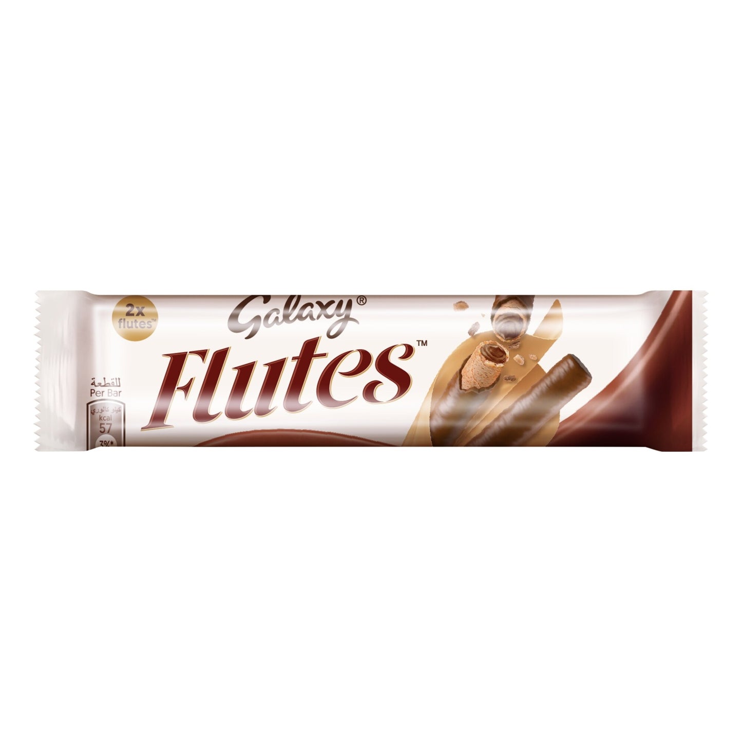 Galaxy Flutes Milk Chocolate Coated Wafer Rolls (2 Pieces) 22.5 gr