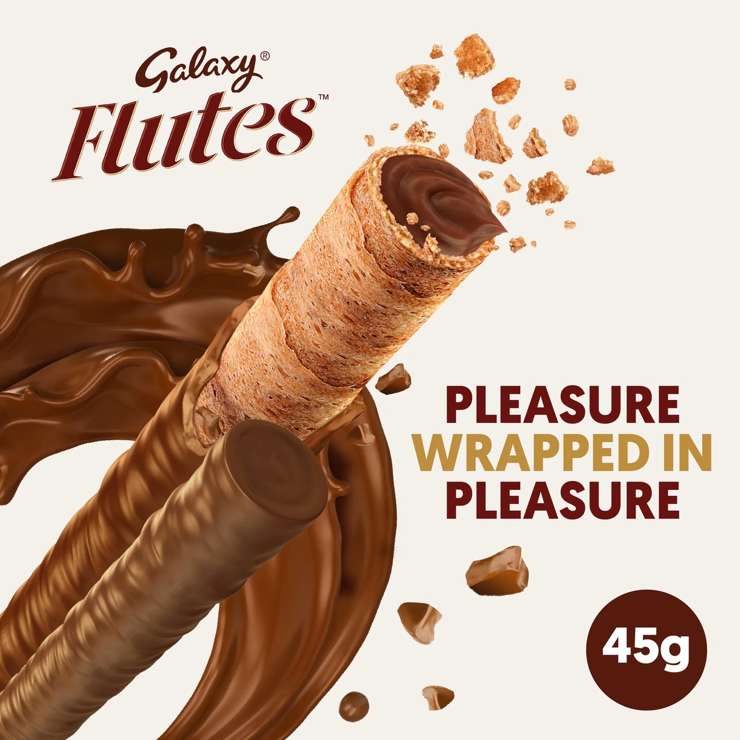 Galaxy Flutes Milk Chocolate Coated Wafer Rolls (4 Pieces) 45 gr