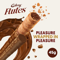 Galaxy Flutes Milk Chocolate Coated Wafer Rolls (4 Pieces) 45 gr