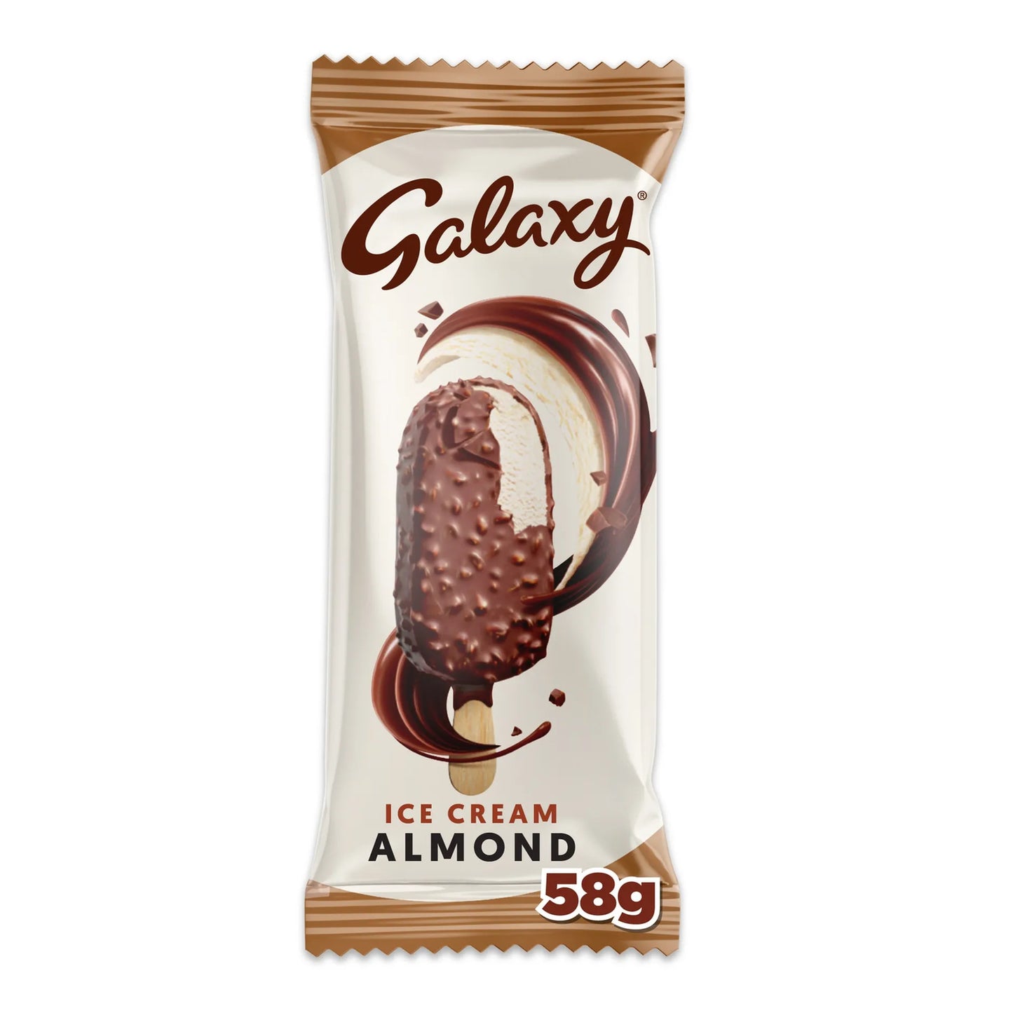 Galaxy Ice Cream Stick Coated with Almonds and Chocolate 58g