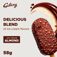 Galaxy Ice Cream Stick Coated with Almonds and Chocolate 58g