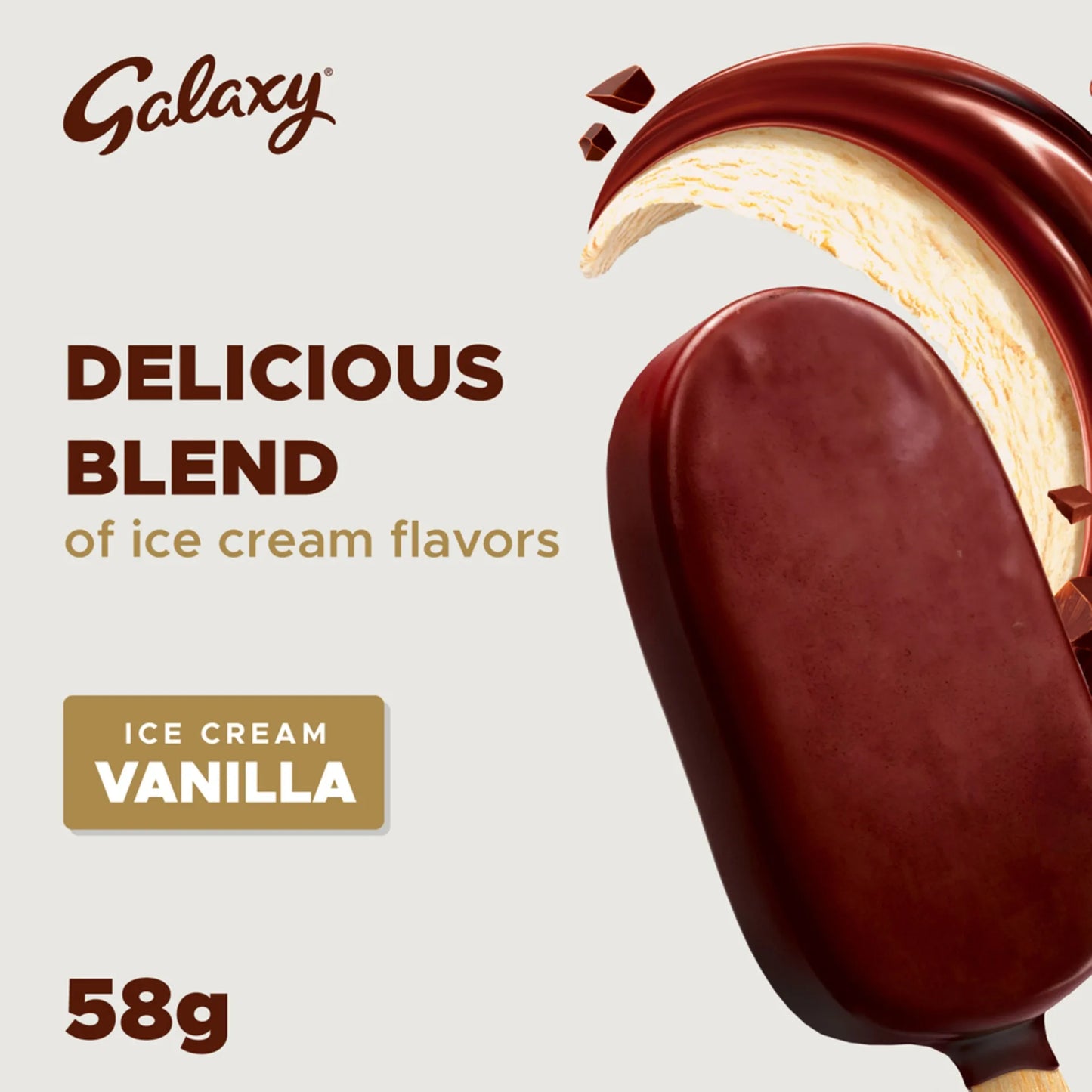 Galaxy Vanilla Ice Cream Stick Coated with Chocolate 58g