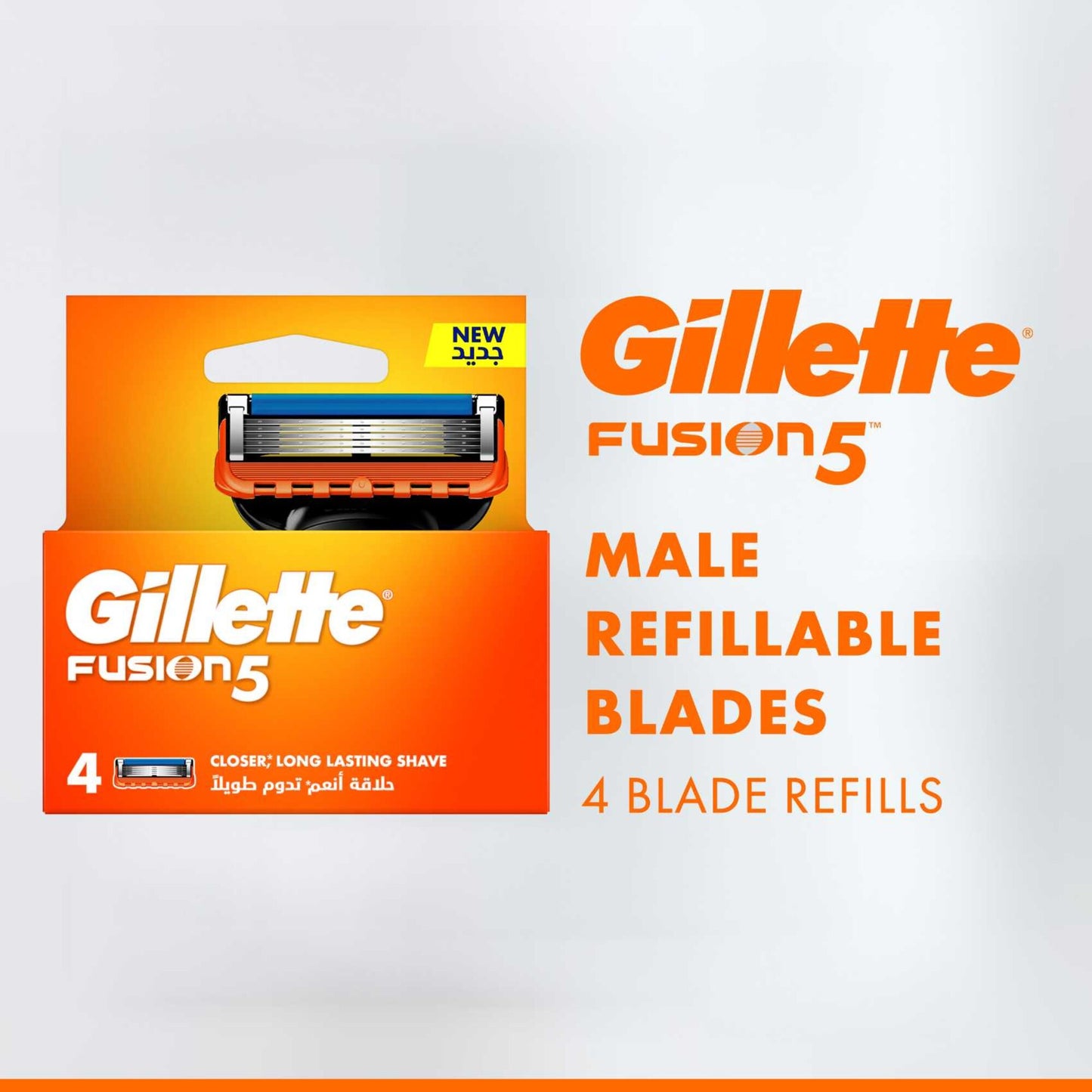 Gillette Fusion Manual Shaving Razor Blade Silver 4 Blades