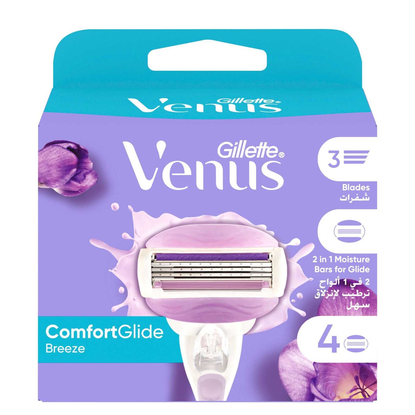 Gillette Venus Comfort Glide Breeze 3 Blade Razor with 2 nos