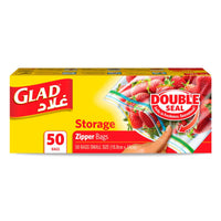 Glad Small Storage Zipper Bags, Size 16.8cm x 18cm 50 pcs
