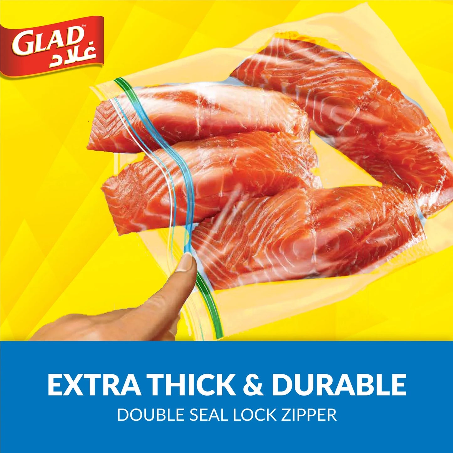 Glad Small Storage Zipper Bags, Size 16.8cm x 18cm 50 pcs