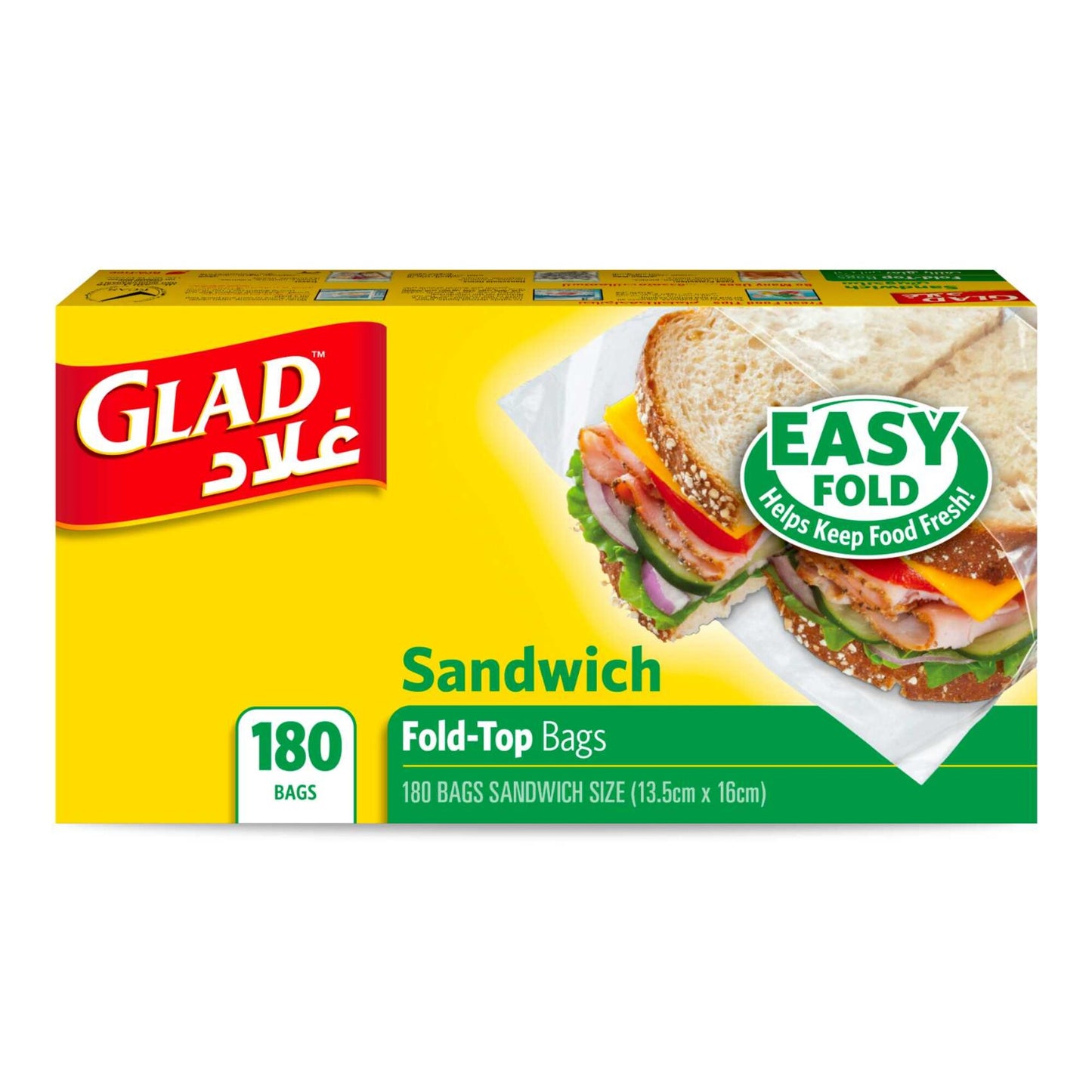 Glad Sandwich FoldTop Bags (13.5x16cm) 180 per pack