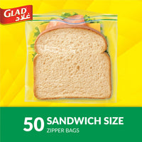 Glad Sandwich Zipper Bags (14.4x16.5cm) 50 per pack