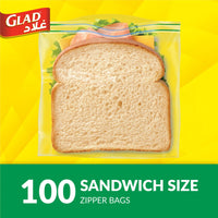 Glad Sandwich Zipper Bags (14.4x16.5cm)100 per pack