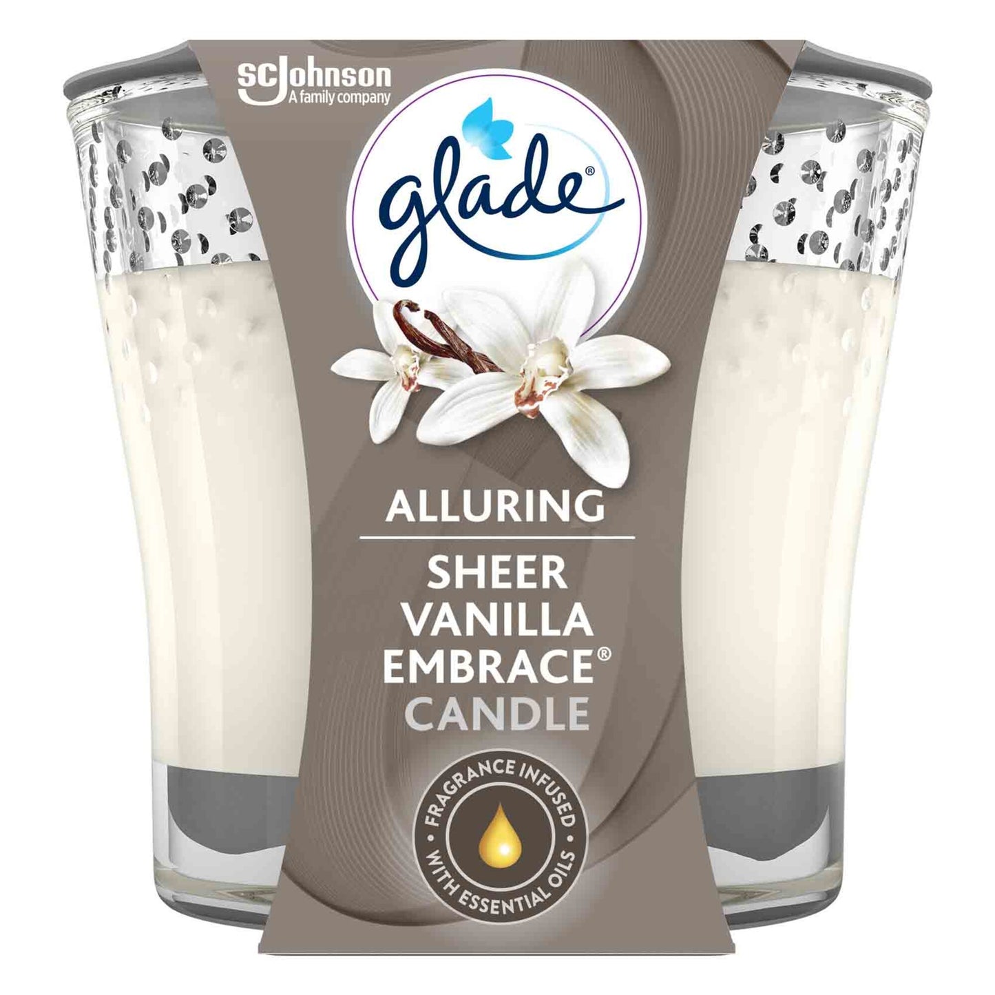 Glade Scented Candle, Alluring Sheer Vanilla Embrace, 96g