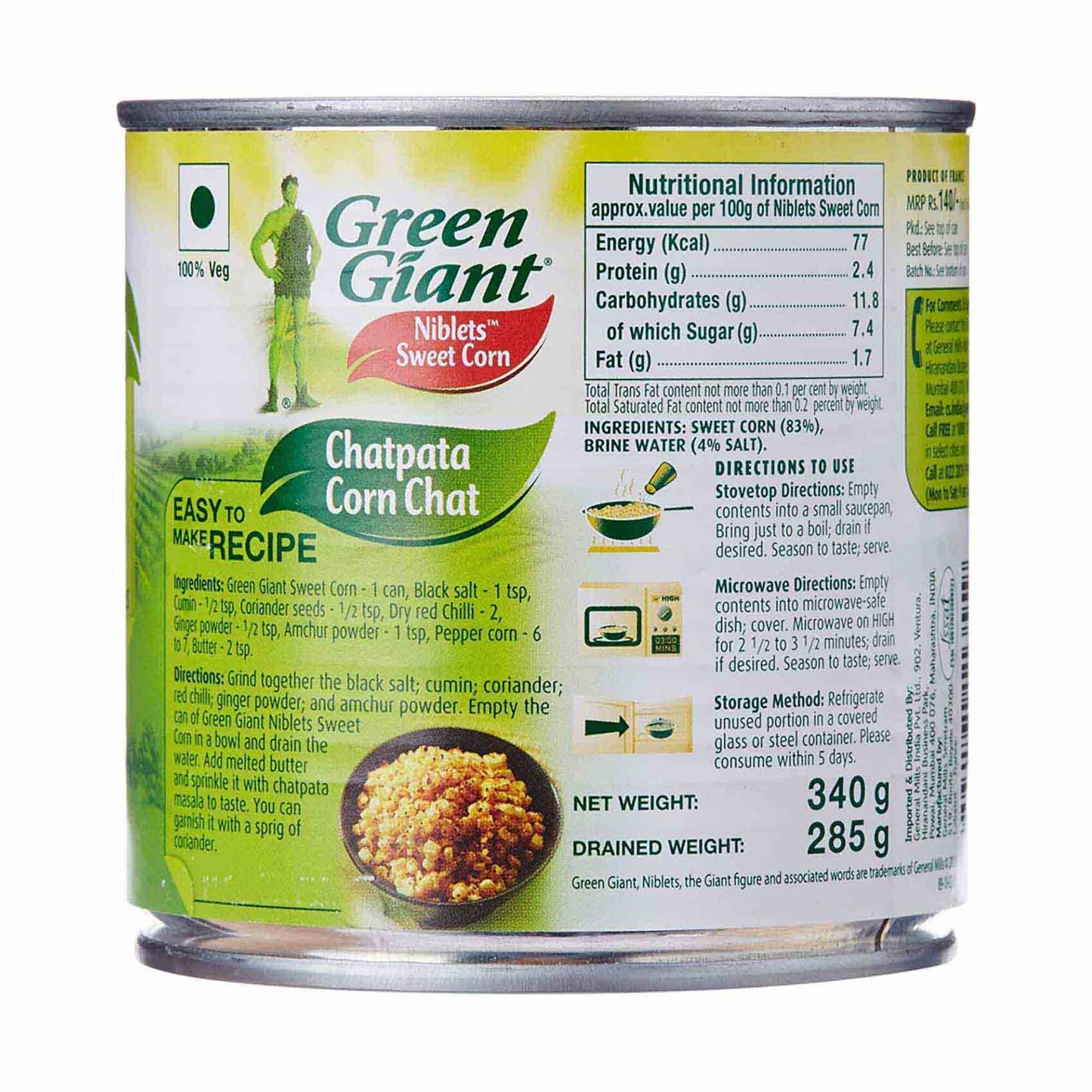 Green Giant Whole Kernel Corn 340g