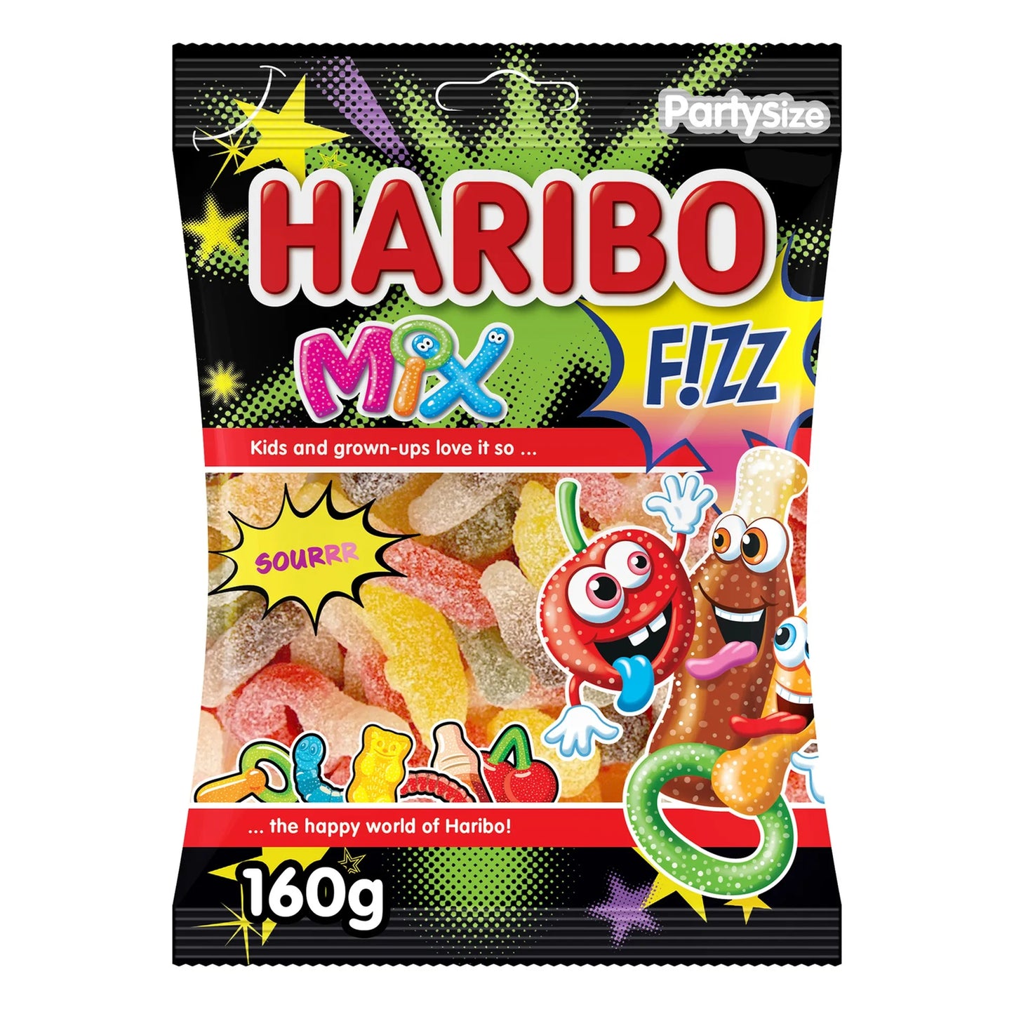 Haribo Fizz Mix Sour Gummies 160 gr