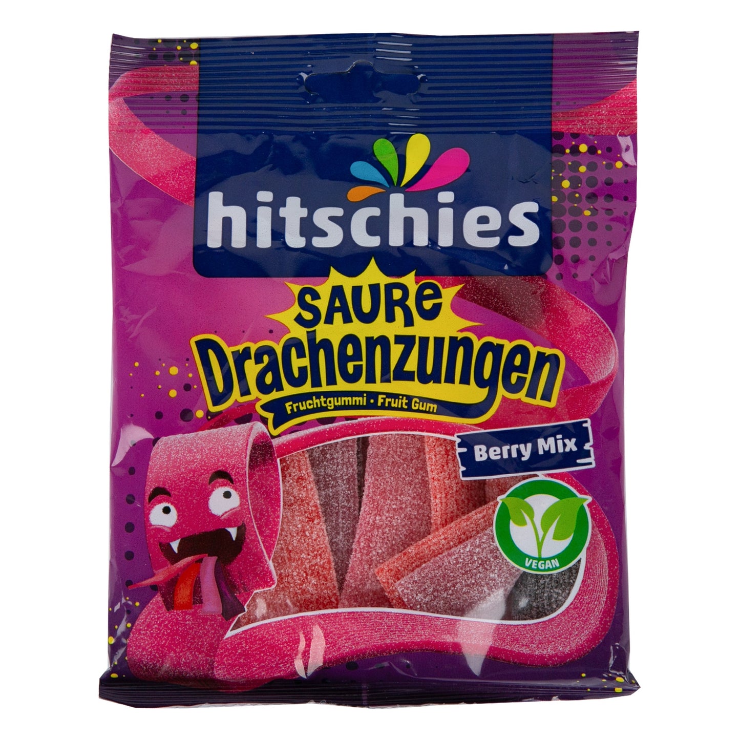 Hitschies Dragon Tongues Gummy Candies Sour Fruit 125 gr