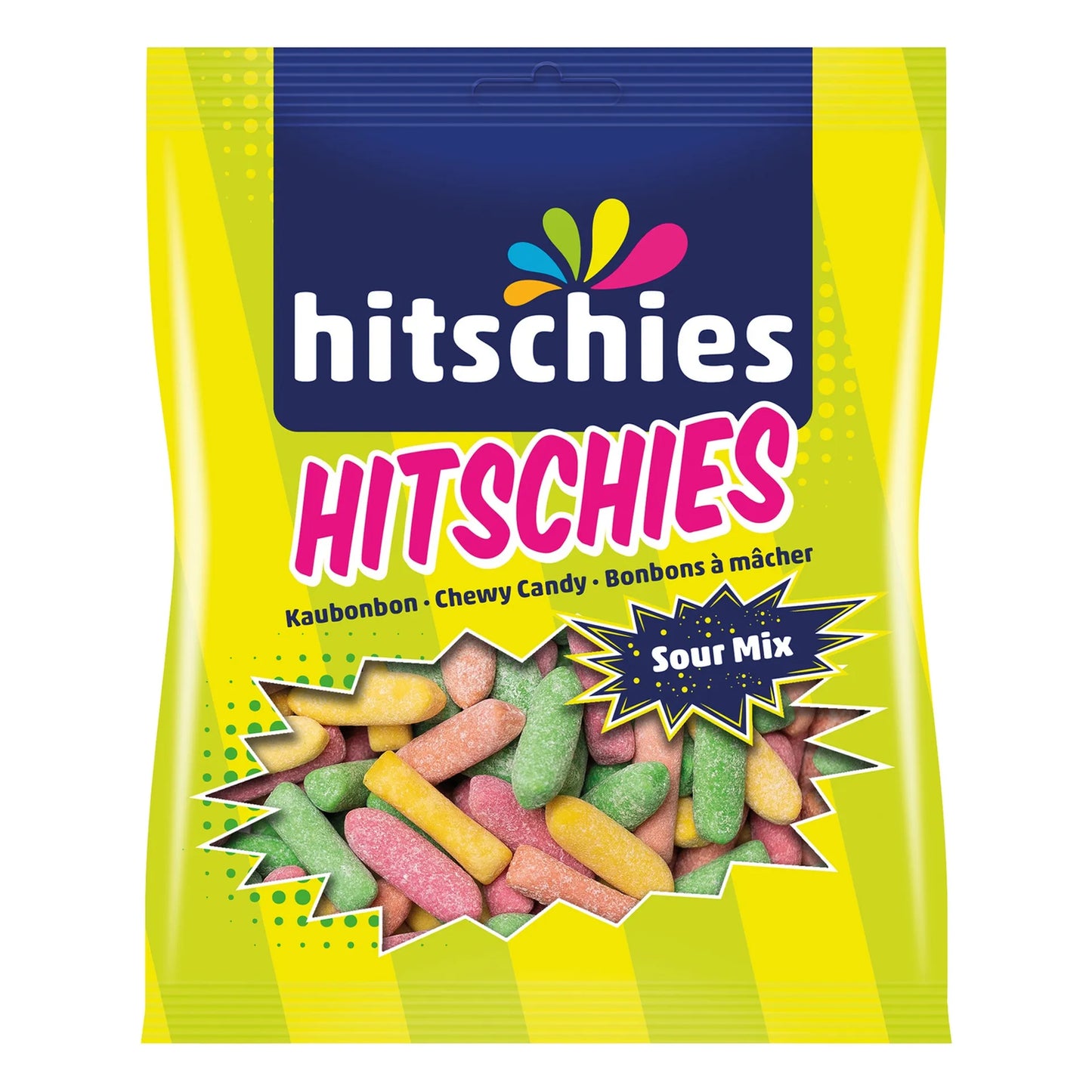 Hitschies Sour Mix Sugar-Coated Chewy Candies Fruit Flavor 125 gr