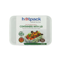 Hotpack 500ml Microwaveable Plastic Containers with Lid 5 per pack