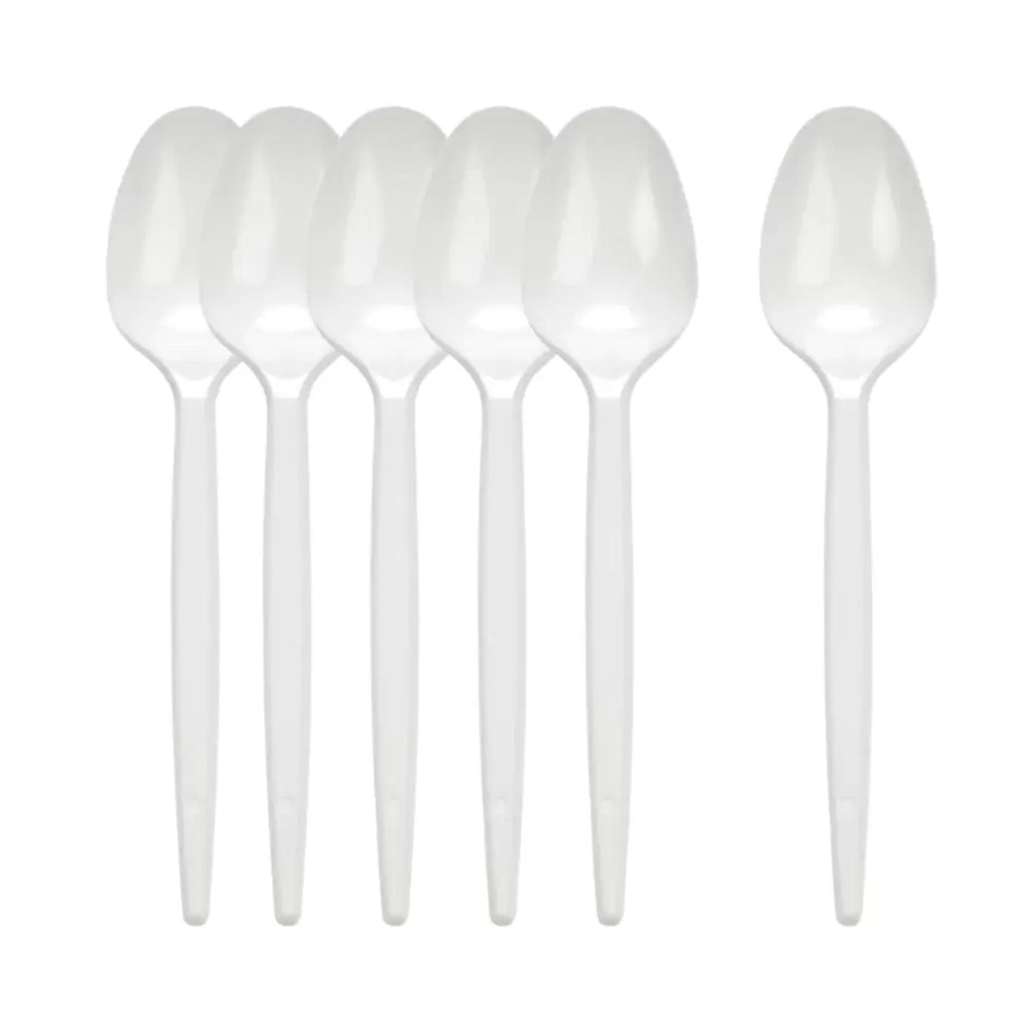 Hotpack White Disposable Plastic Teaspoons 50 per pack