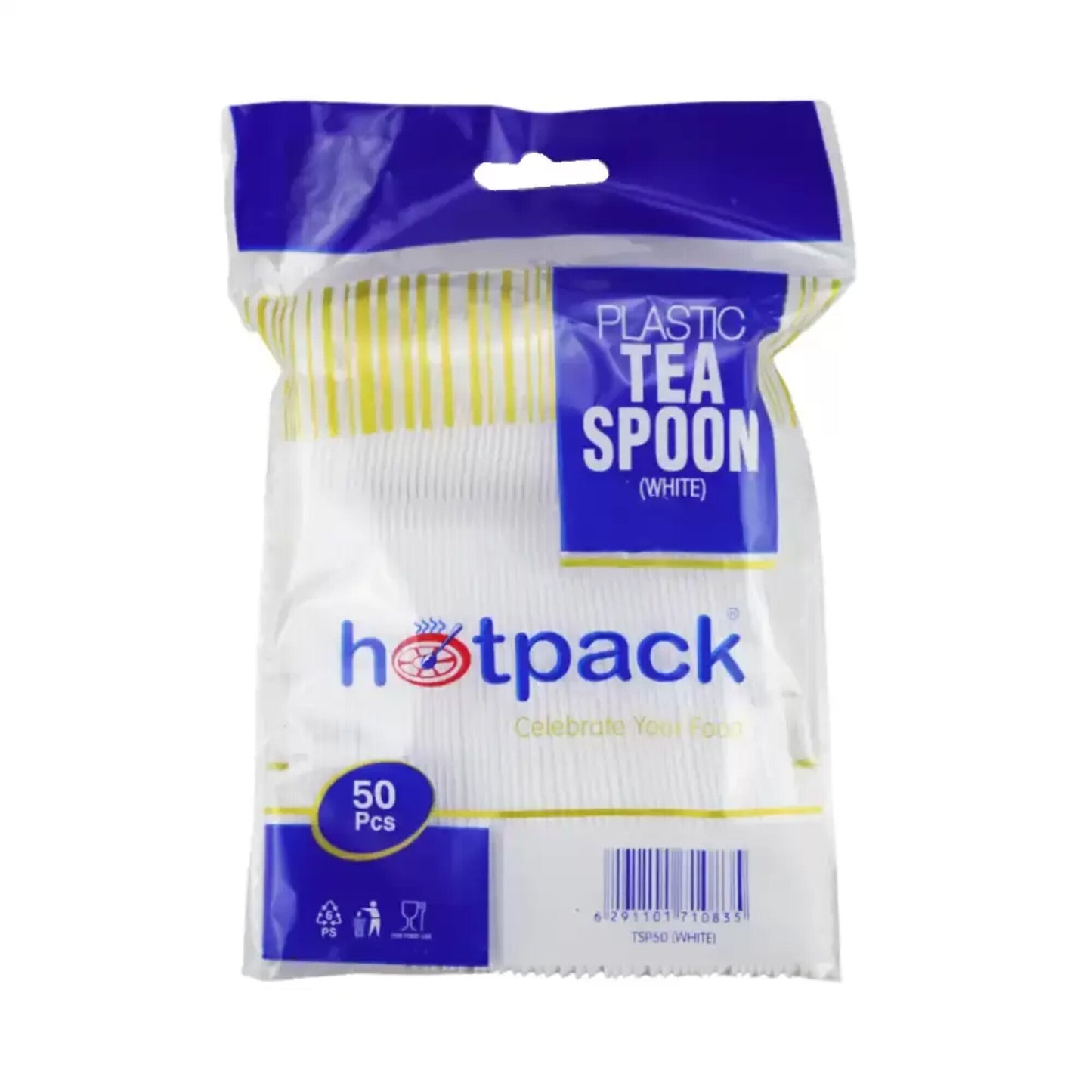 Hotpack White Disposable Plastic Teaspoons 50 per pack