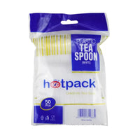 Hotpack White Disposable Plastic Teaspoons 50 per pack