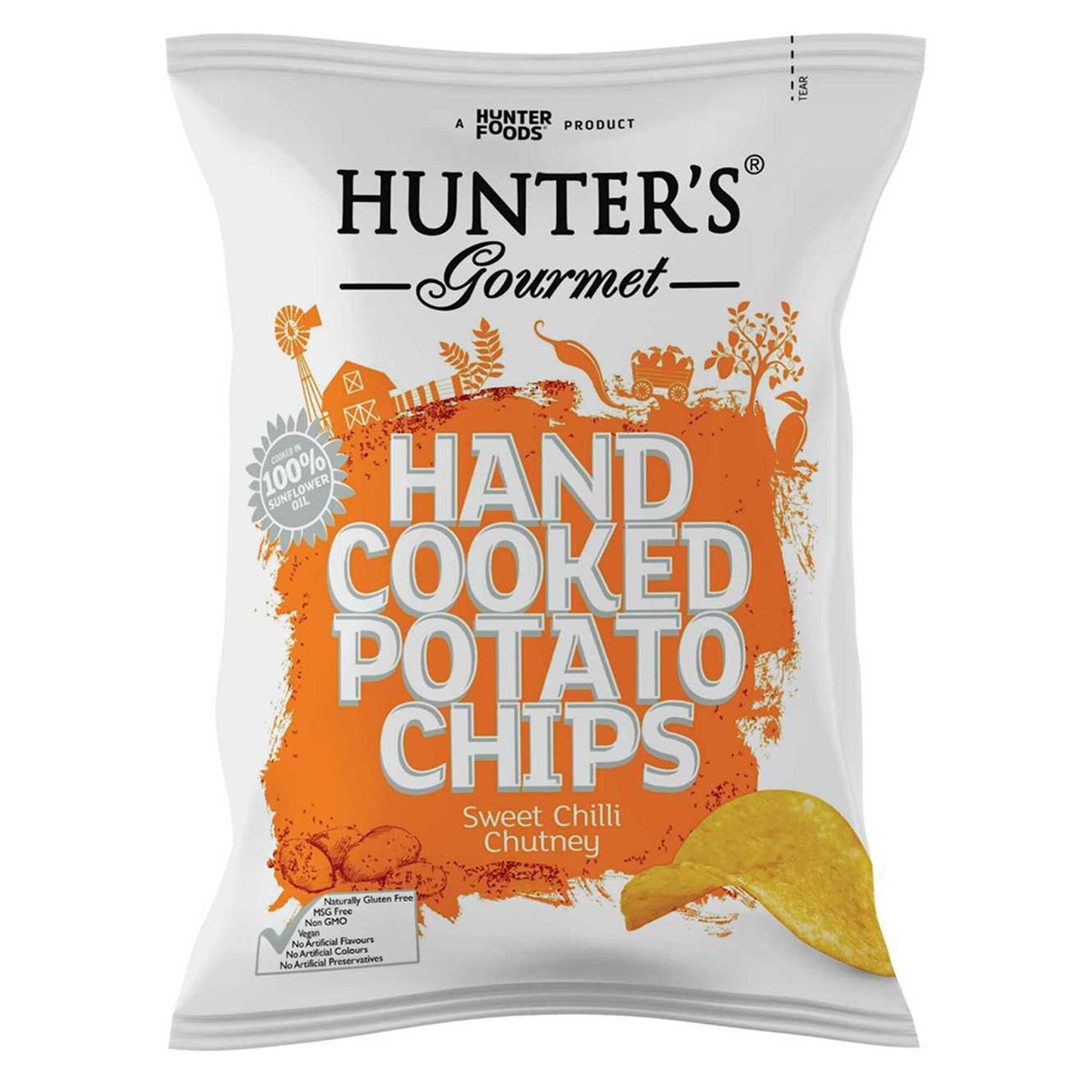 Hunters Gourmet Hand Cooked Potato Chips Sweet Chili 125 gr