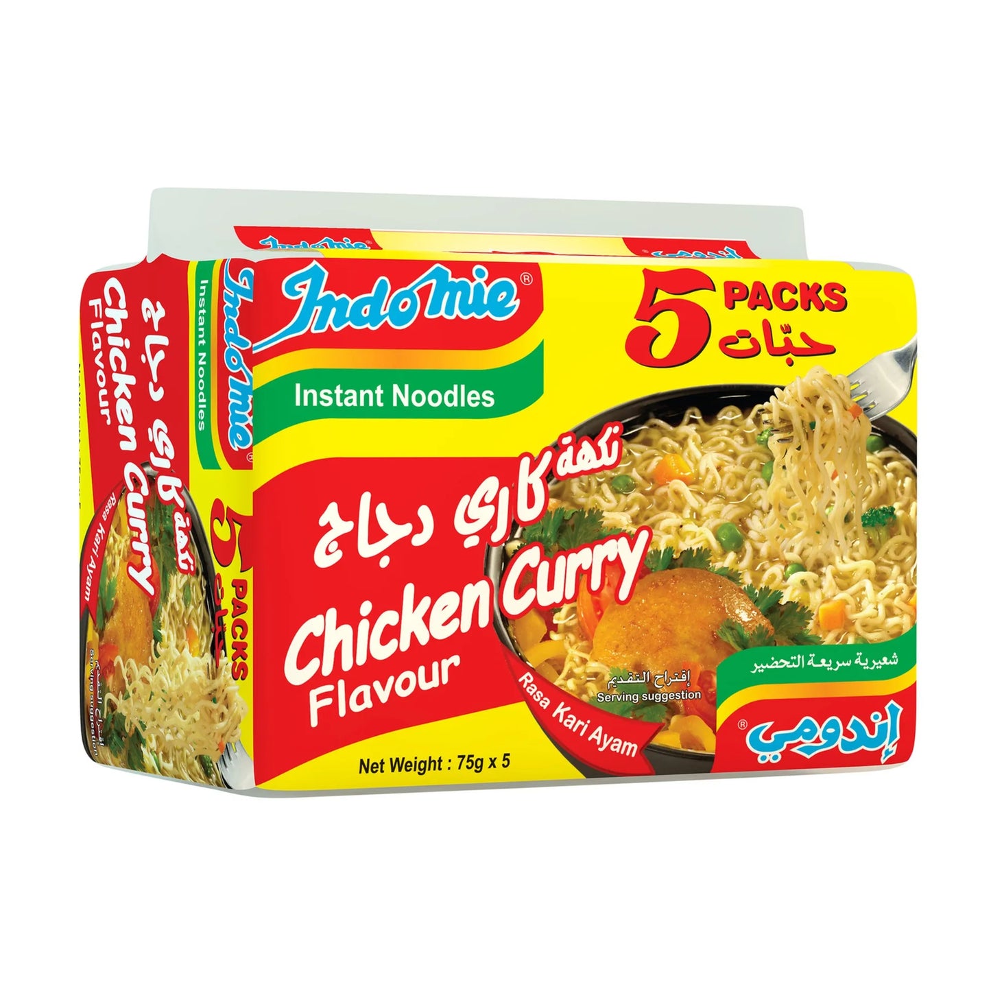 Indomie Instant Noodles Chicken Curry Flavor 5 x 75 gr