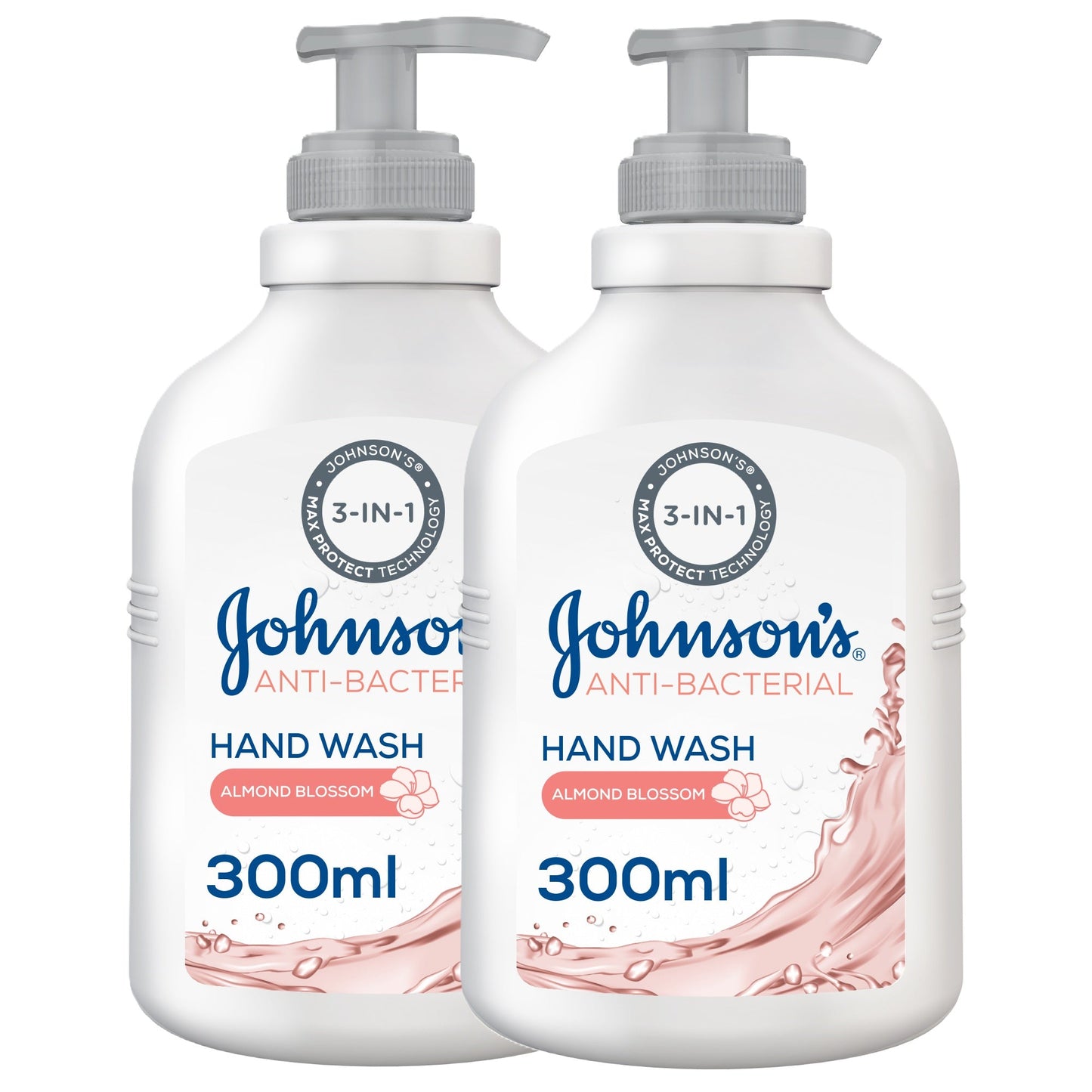 Johnsons Anti Bacterial Hand Wash Almond Blossom 300ml Twin Pack