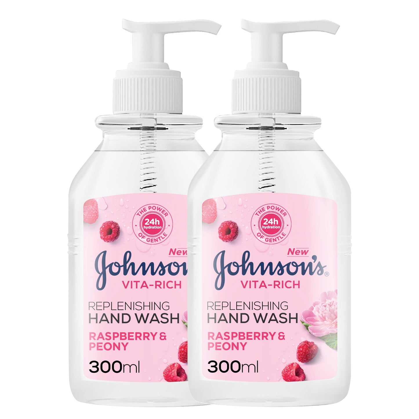 Johnson's Raspberry & Peony Hand Wash 300ml Twin pack