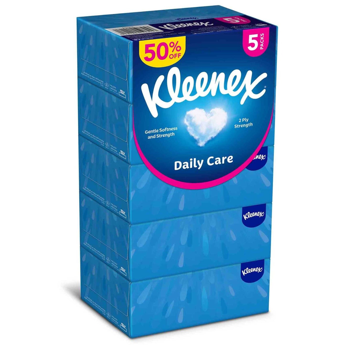 Kleenex Daily Care Facial Tissues 2ply 5 x 170 tissues