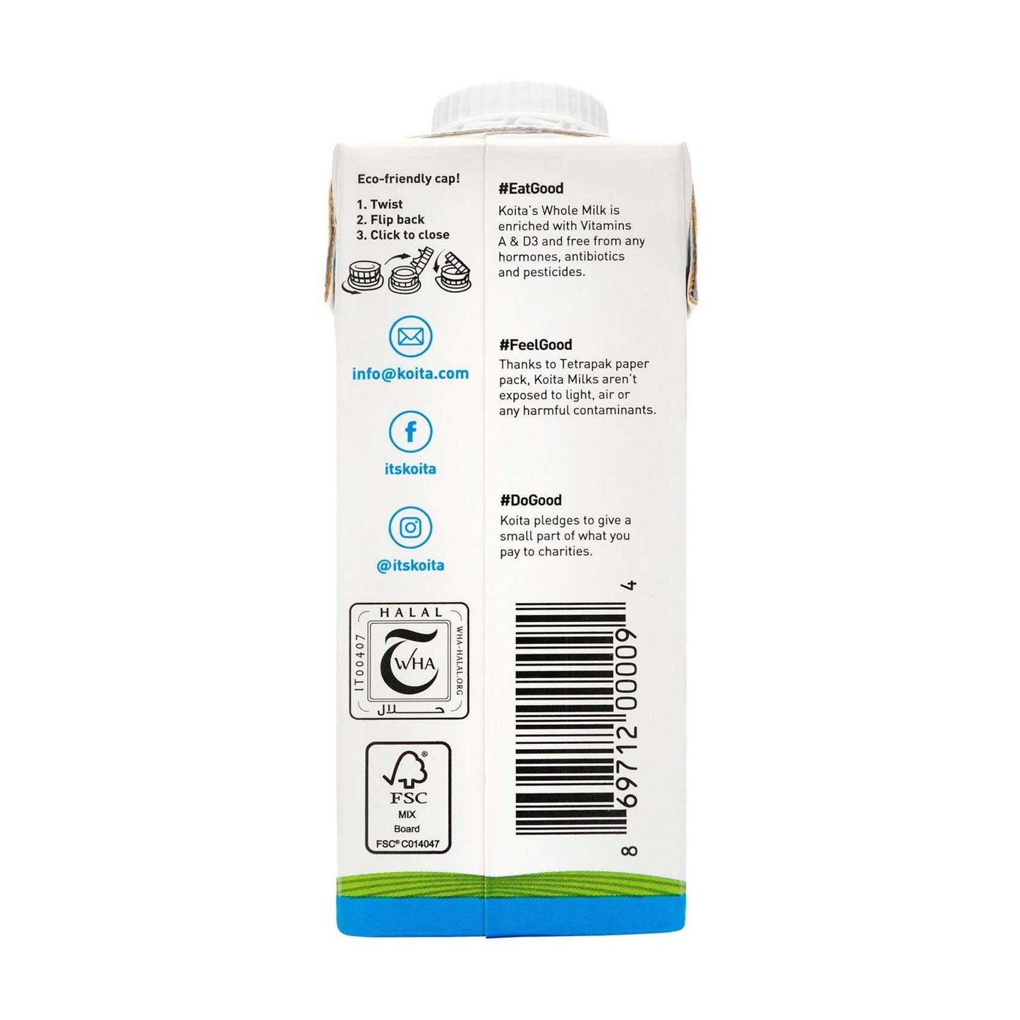 Koita Organic Full Fat Milk Added Vitamin A & D3 200ml