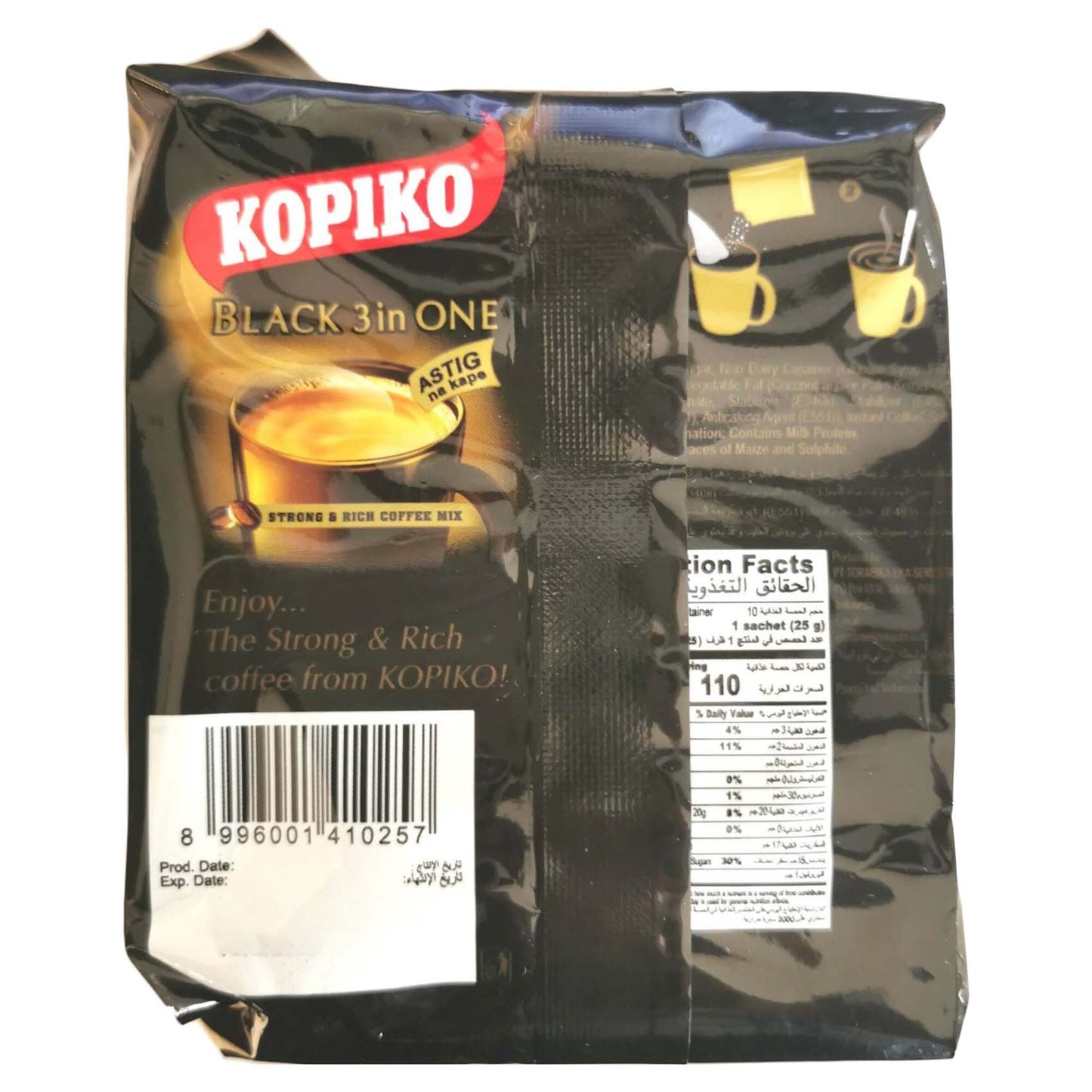 Kopiko 3in1 Instant Black Coffee Sachets 10 x 25 gr