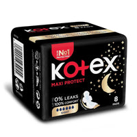 Kotex Maxi Protect Heavy Flow Night Pads with Wings 8 per pack