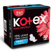 Kotex Maxi Protect Super Pads for Heavy Flow with Wings 30 per pack