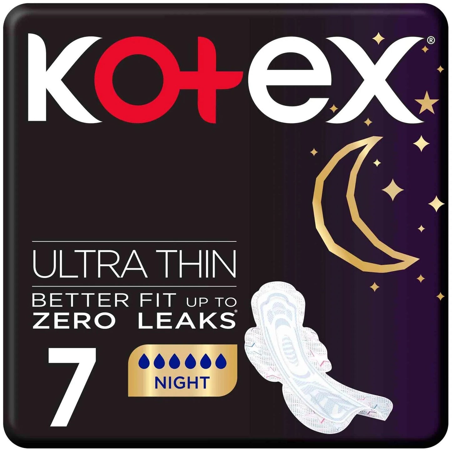 Kotex Ultra Thin Night Pads with Wings 7 per pack