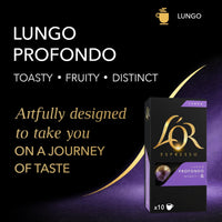 L'OR Lungo Profondo Espresso Capsules - Intensity 8 10 coffee capsules