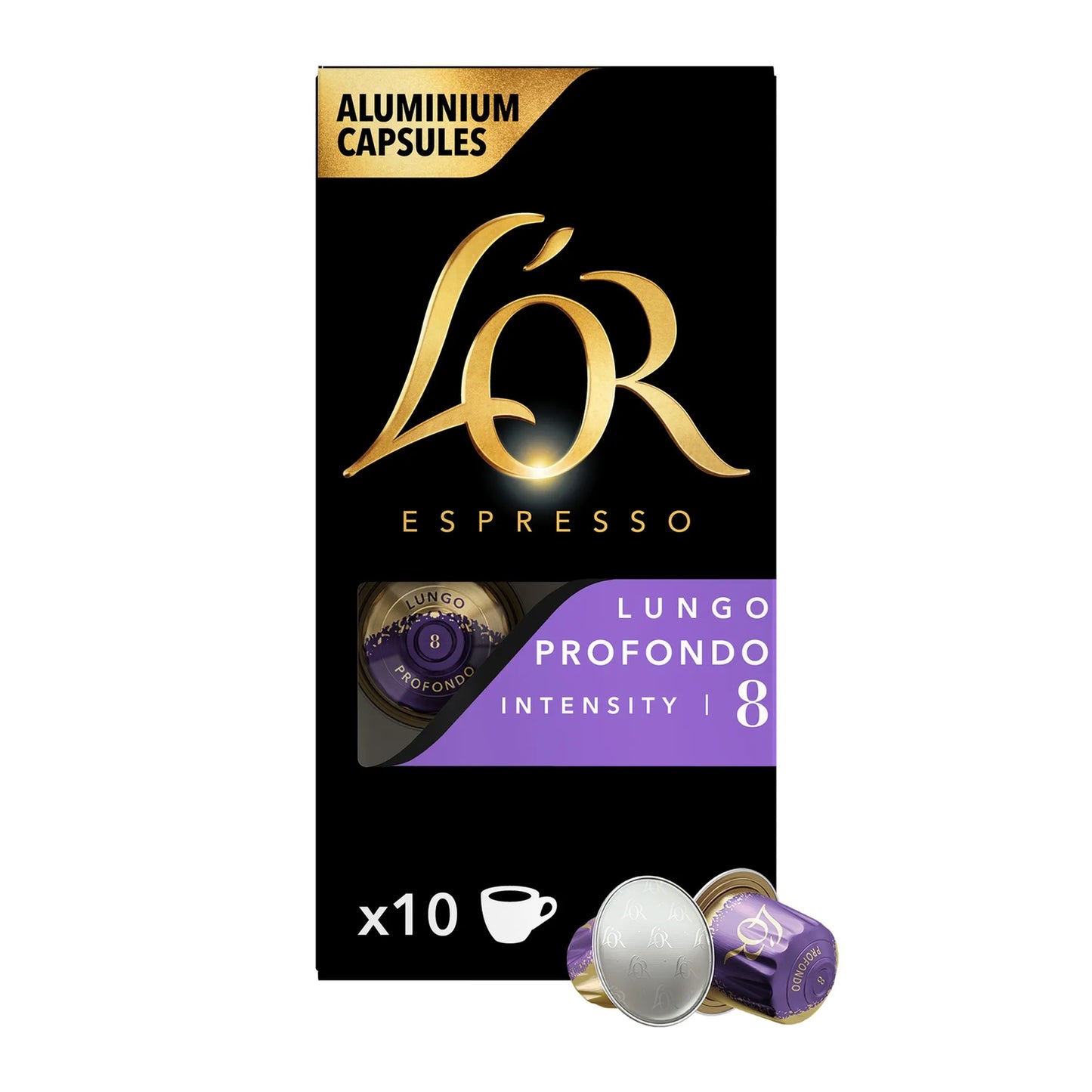 L'OR Lungo Profondo Espresso Capsules - Intensity 8 10 coffee capsules