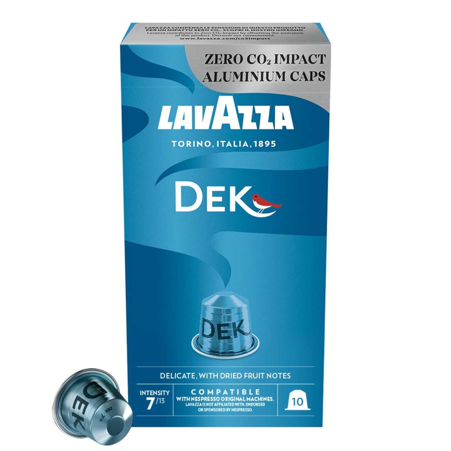 Lavazza Dek Decaffeinated Roasted Espresso Capsules 10 coffee capsules