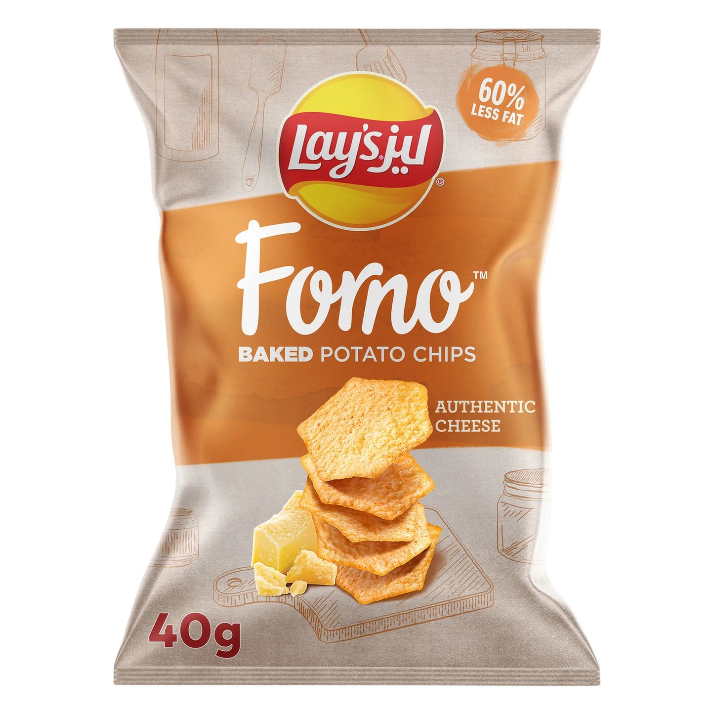 Lay's Forno Oven Baked Cheese Potato Chips 40 gr