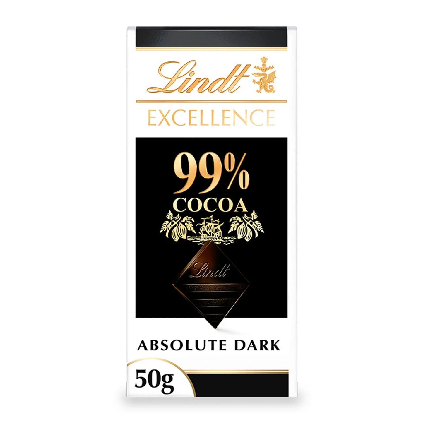 Lindt Excellence 99% Dark Absolute Chocolate Slab 50 gr