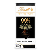 Lindt Excellence 99% Dark Absolute Chocolate Slab 50 gr
